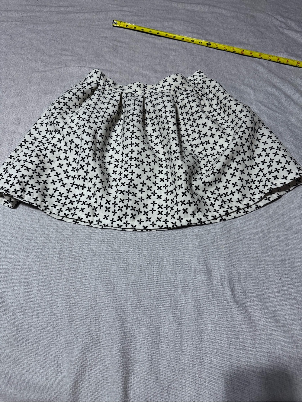 Alara White Mini Skirt with Black Floral Cross Print